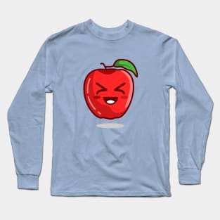 haha react food apple Long Sleeve T-Shirt